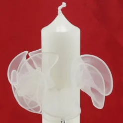 Tropfenfänger aus Organza für Kommunion-, Tauf-, und Hochzeitskerzen, für Kerzen bis zu 50 mm geeignet