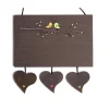 Türschild aus Holz für Familien und Paare, personalisiert mit Namen, Holzschild verliebte Vögel, individuelles Haustürschild, braunes Holztürschild, handgemacht, originell & besonders