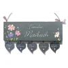 Türschild Familie aus Holz mit Name personalisiert - exklusives Hochzeitsgeschenk für das Brautpaar - besonderes Geschenk zum Hochzeitstag - individuelles Haustürschild mit Blumenmotiv