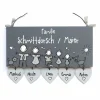 Türschild Familie aus Holz mit Name personalisiert - exklusives Hochzeitsgeschenk für Patchworkfamilien - besonderes Geschenk zum Hochzeitstag - individuelles Haustürschild mit Figuren