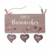 Türschild Familie aus Holz mit Name personalisiert - persönliches Hochzeitsgeschenk für das Brautpaar - einmaliges Geschenk zum Hochzeitstag - individuelles Haustürschild handgemalt