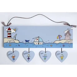 Türschild Familie aus Holz mit Name personalisiert – Handgemalt & Wetterfest – Geschenk für jeden Anlass - exklusives Willkommensschild - dekoratives Holzschild