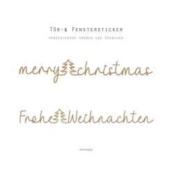 Türschild, Fenstersticker "Merry christmas" Frohe Weihnachten, Wandtattoo, Wandsticker, Glassticker, Aufkleber