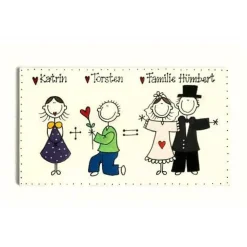 Türschild Heiratsantrag aus Holz mit Name personalisiert - persönliches Hochzeitsgeschenk für das Brautpaar - einmaliges Geschenk zum Hochzeitstag - individuelles Haustürschild handgemalt