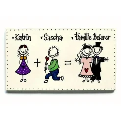 Türschild Heiratsantrag aus Holz mit Name personalisiert - persönliches Hochzeitsgeschenk für das Brautpaar - einmaliges Geschenk zum Hochzeitstag - individuelles Haustürschild handgemalt