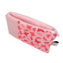 Täschchen Mäppchen Schmetterlinge Schmetterling rosa Punkt  rot Punkte handmade