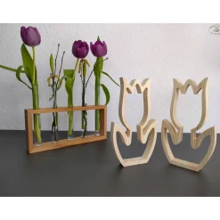 Tulpe aus Holz / Holzblume / Holztulpe / Osterdekoration