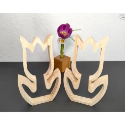 Tulpe aus Holz / Holzblume / Holztulpe / Osterdekoration