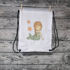 Turnbeutel mit Meerjungfrau, Sportbeutel bedruckt, Zugbeutel, Rucksack