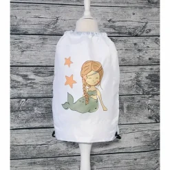 Turnbeutel mit Meerjungfrau, Sportbeutel bedruckt, Zugbeutel, Rucksack