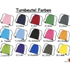 Turnbeutel mit Motiv * Löwe * (#Nr.115) + Namen / Wäschebeutel bestickt