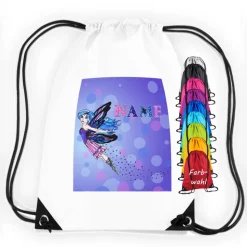 Turnbeutel Motiv Fee mit Name / personalisierbar / verschiedene Farben