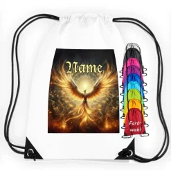 Turnbeutel Motiv Phönix mit Name / personalisierbar / verschiedene Farben