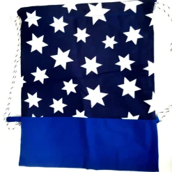 Turnbeutel, Rucksack blau mit Sterne, personalisierbar