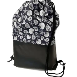 Turnbeutel, Rucksack blau mit Muscheln