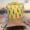 Turnbeutel, Rucksack gelb mit Ananas Motiv