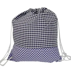 Turnbeutel, Rucksack lila kariert, personalisierbar