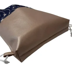Turnbeutel, Rucksack mit Kunstleder maritim