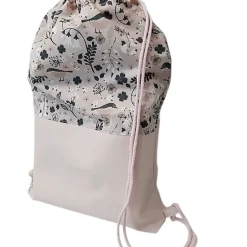 Turnbeutel, Rucksack rosa geblümt