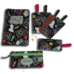 Turnbeutel Rucksack School is Cool Kunstlederboden personalisiert mit Namen Geschenkidee Schulanfang