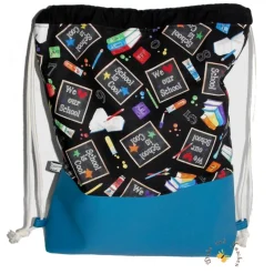 Turnbeutel Rucksack School is Cool Kunstlederboden personalisiert mit Namen Geschenkidee Schulanfang