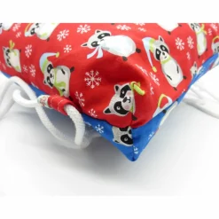 Turnbeutel 'Waschbären im Schnee', Sportbeutel, Kinder-Rucksack, Unikat