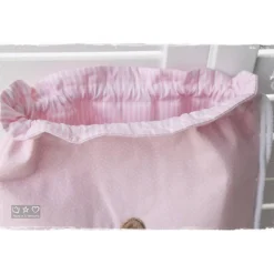 Turnbeutel/Rucksack rosa Bärli mit Blume und Wunschname