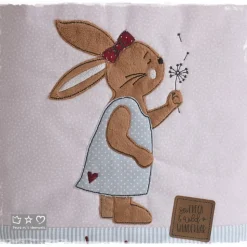 Turnbeutel/Rucksack rosagrau Hasenmädchen mit Pusteblume und Wunschname