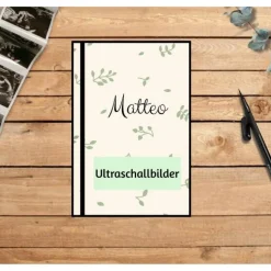 Ultraschallbilder Mappe Album für Ultraschallbilder personalisierbares Einsteckalbum stabile Aufbewahrung