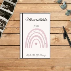 Ultraschallbilder Mappe Album für Ultraschallbilder personalisierbares Einsteckalbum stabile Aufbewahrung