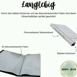 Ultraschallbilder Mappe Muffin, Ultraschallalbum,Ultraschall Album, personalisierte Ultraschallbilder Aufbewahrung