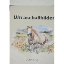 Ultraschallbilder Mappe Pferd – Personalisiertes Ultraschallalbum für Schwangerschaft & Baby-Erinnerungen