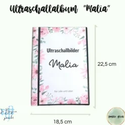 Ultraschallbilder Mappe rosa Blumen, Ultraschallalbum,Ultraschall Album, personalisierte Ultraschallbilder Aufbewahrung