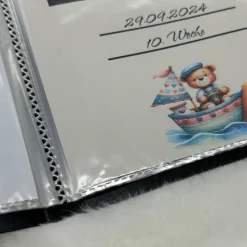 Ultraschallbilder Mappe Teddybär – personalisiertes Ultraschallalbum zur Aufbewahrung deiner Ultraschallbilder