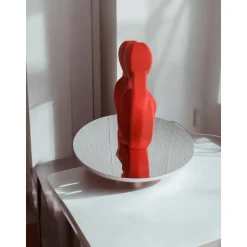 Umarmung der Liebe Skulptur | Modernes Paar Kunstwerk | Korallenrote minimalistische Tischdeko | Valentinstag Geschenk f