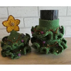 Umhäkelte Blechdose zur Aufbewahrung von vielen Dingen - Weihnachtsbaum