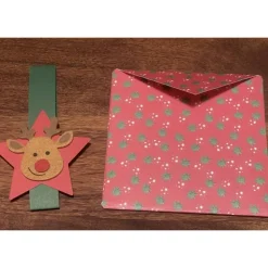 Umschlag mit Banderole für Gutschein, Geldgeschenk, mit Tannenbaum