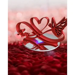 Unendliche Liebe Schmetterling Skulptur (25cm breit) - 3D-gedruckt in Rot (PLA) - Romantische Tischdekoration für Valent