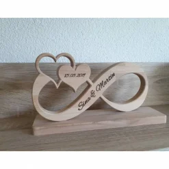 Unendlichkeitszeichen/Endlosschleife/Infinity Unikat aus Buchenholz personalisiertes Geschenk zur Hochzeit