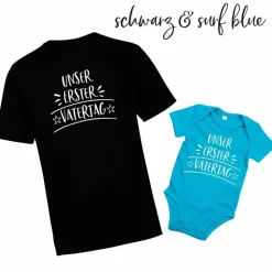 Unser erster Vatertag Vatertagsgeschenk Bodysuit Baby Body & Papa Shirt Papa und ich