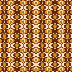 Untersetzer für Getränke 70er Ogee, 10 Glasuntersetzer mit Wellen-Ovalen in Retrofarben und Purpur