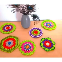 Untersetzer Tischdeko gehäkeltes Deckchen 10-13 cm Fensterdeko