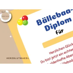 Unvergesslicher Kindergeburtstag: Bällebad, Urkunden in A4 zum Ausdrucken als Mitgebsel für Kinder