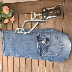Upcycling Flaschenhülle aus Jeans – Handgemacht & Nachhaltig Geschenkverpackung Flaschentasche