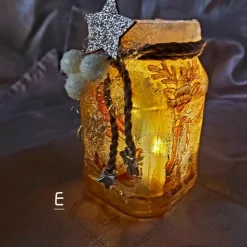 Upcycling Windlicht Weihnachten – Dekoration mit Serviettentechnik