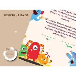 Urkunde Monster | Monsterparty | Monster Urkunden A4 | Urkunden ausdrucken | Kindergeburtstag | Mitgebsel Kinder