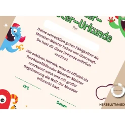 Urkunde Monster | Monsterparty | Monster Urkunden A4 | Urkunden ausdrucken | Kindergeburtstag | Mitgebsel Kinder