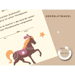 Urkunde Pferd | Pferdeparty | Pferdemensch Urkunden A4 | Urkunden ausdrucken | Kindergeburtstag | Mitgebsel Kindergeburt