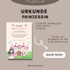 Urkunde Prinzessin | Prinzessinnenparty | Prinzessin Urkunden A4 | Urkunden ausdrucken | Kindergeburtstag | Mitgebsel Ki
