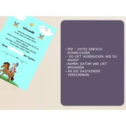 Urkunde Ritter | Schatzsuche | Ritter Urkunden A4 | Urkunden ausdrucken | Kindergeburtstag | Mitgebsel Kindergeburtstag